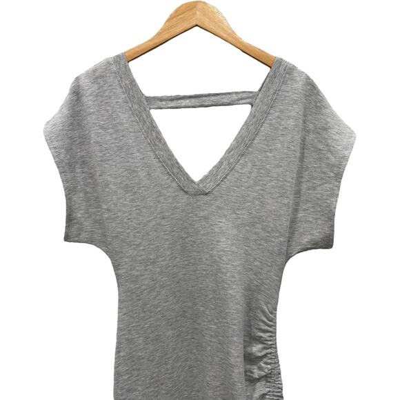 Daily Practice Anthropologie V-Neck Midi Dress Size Small Ruched Soft Stretch - Picture 3 of 9